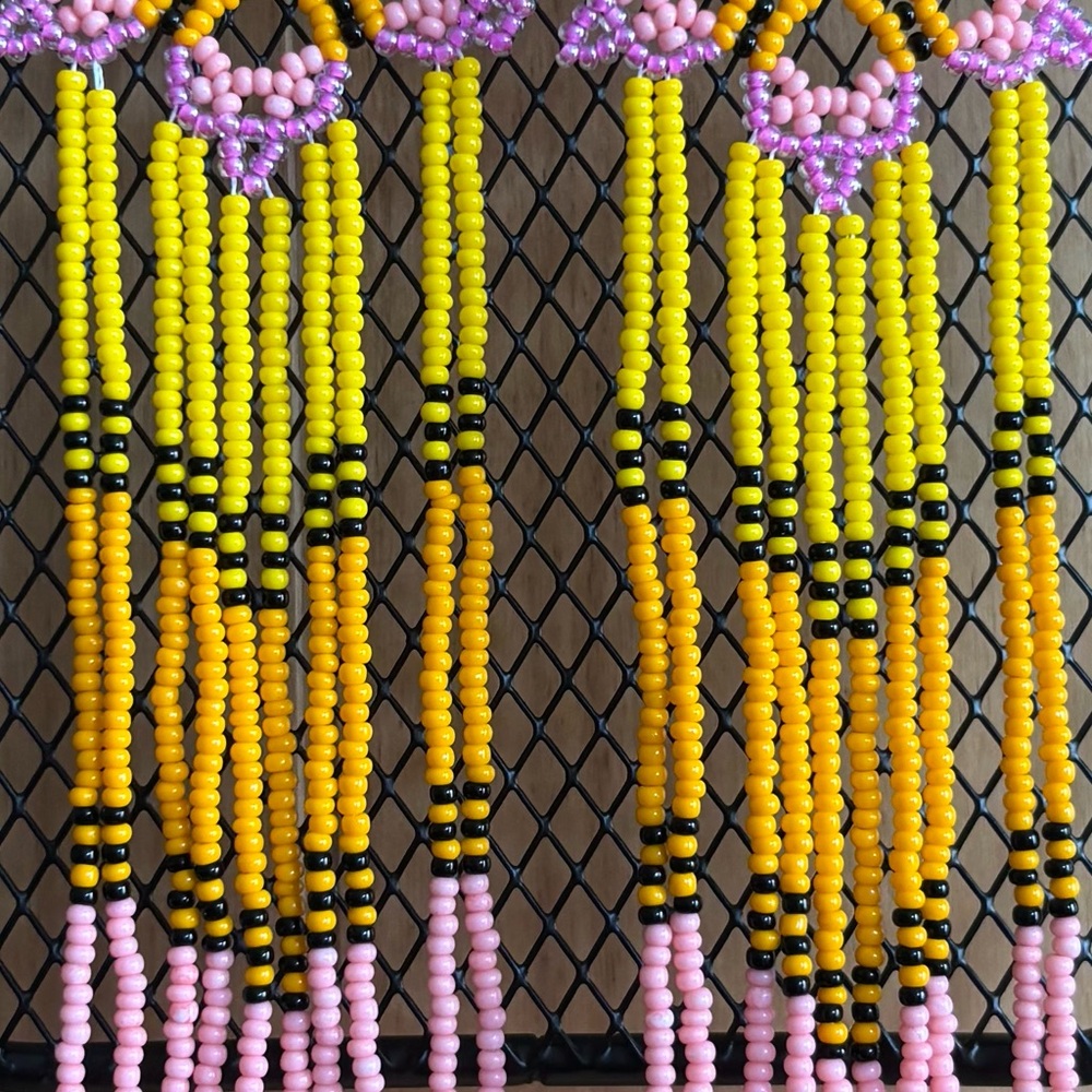 💕New Listing 💕 Handmade Chakira bead extra long earrings - Picture 5 of 8